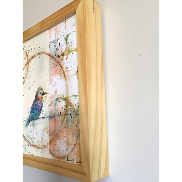 Bird art in frame, acrylic painting, boho art, boho decor, summer decor - Picture 6 of 7